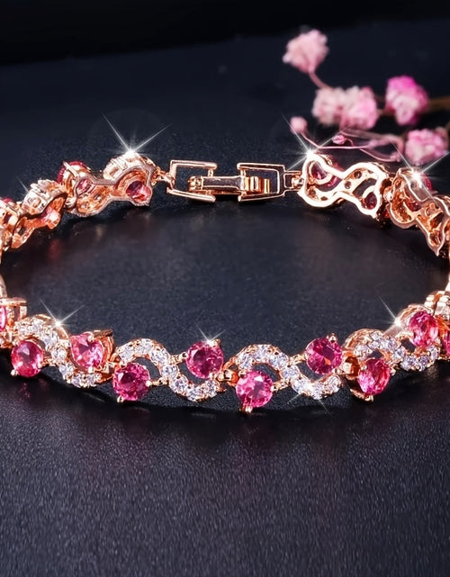 Load image into Gallery viewer, 1pc Colorful Wave Crystal Stone Chain Bracelet - Fashionable, Stylish
