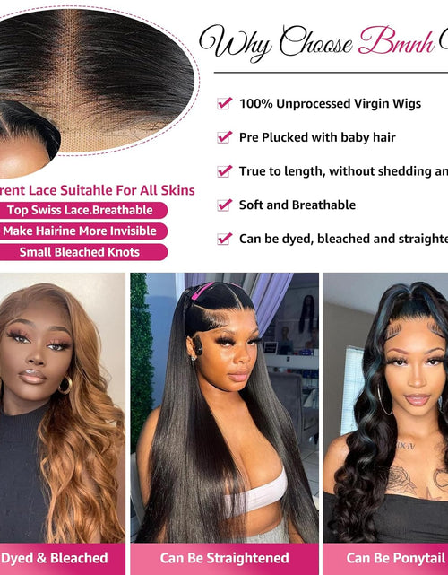 Load image into Gallery viewer, 13X6 Lace Front Wigs Human Hair 200 Density Body Wave HD Lace Front Wigs Human Hair 13X6 HD Lace Frontal Glueless Wigs Human Hair Pre Plucked Brazilian Virgin Human Hair Wig for Women (28 Inch)
