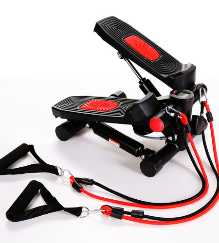 Lightweight Fitness Stepper With 2pcs Resistance Bands, Pedal Exerciser With LCD Monitor, Max Weight 250LBs