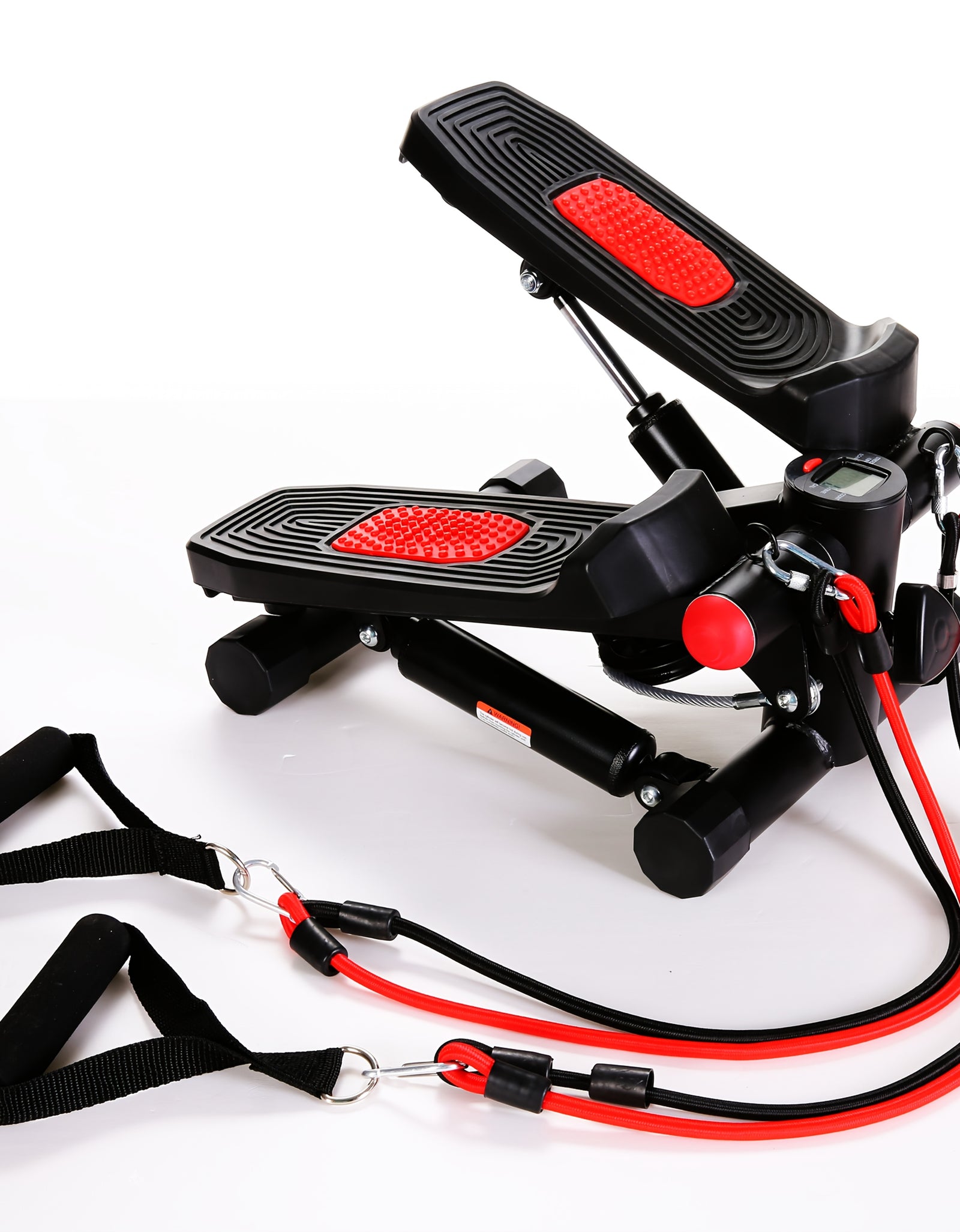 Lightweight Fitness Stepper With 2pcs Resistance Bands, Pedal Exerciser With LCD Monitor, Max Weight 250LBs