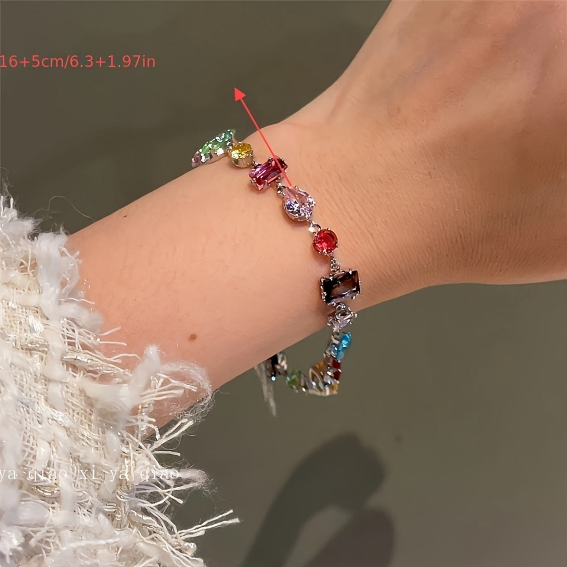 [Cute Synthetic Zirconia Bracelet] Lightweight Copper Base Synthetic Zirconia Elegant Bracelet for Women | Multi-Color