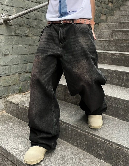 Load image into Gallery viewer, Men Casual Loose Fit Jeans, 90% Cotton 5% Polyester 5% Viscose Blend, Solid Color Washed Denim, All-Season Non-Stretch Woven Fabric, Regular Length, All season Pants | Stylish Casualwear | Non stretch Denim
