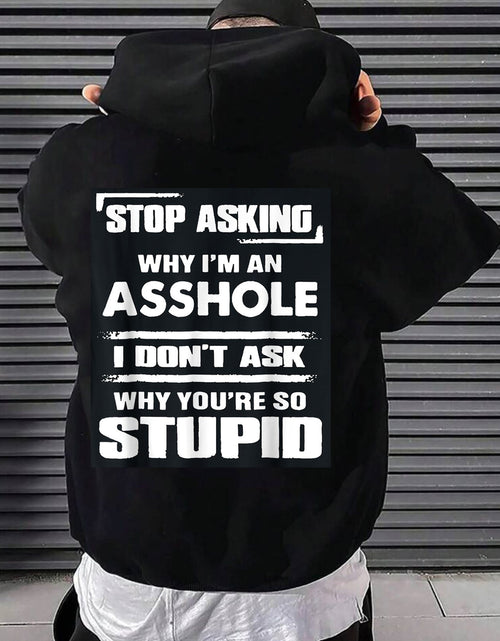Load image into Gallery viewer, Unisex Hip Hop Alphabet Graphic Back Print Hoodie - Vintage Streetwear Pullover，Perfect for Casual Outings and Daily Wear，Four Seasons Apparel
