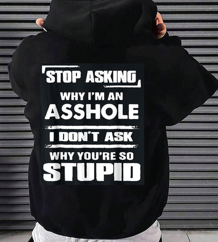 Unisex Hip Hop Alphabet Graphic Back Print Hoodie - Vintage Streetwear Pullover，Perfect for Casual Outings and Daily Wear，Four Seasons Apparel